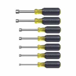 Klein Tools 631M 7-Piece Magnetic Nut Driver Set with 3 in. Hollow Shafts