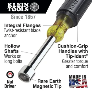 Klein Tools 631M 7-Piece Magnetic Nut Driver Set with 3 in. Hollow Shafts - view 2