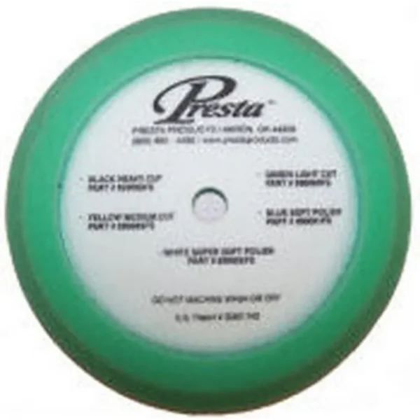 Presta Products 9″ Foam Polishing Pad Light Green Auto Scratch Remover (890137)