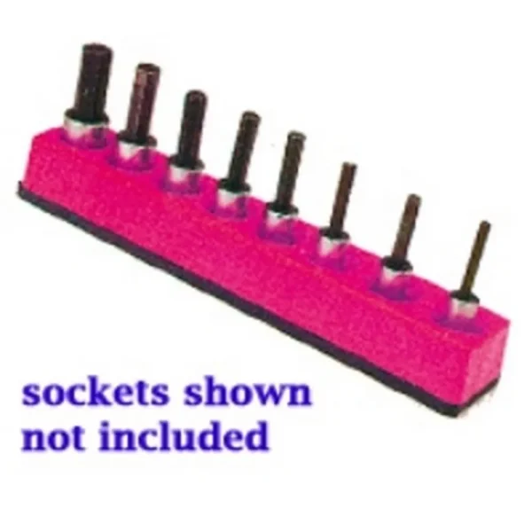 Mechanics Time Saver 382 3/8 in. Drive Universal Magnetic Hot Pink Socket Holder 10-19mm