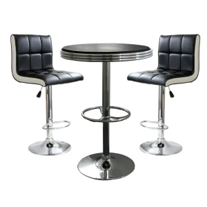 AmeriHome 3-Piece Contemporary Two-Tone Bar Set (BSSET19)