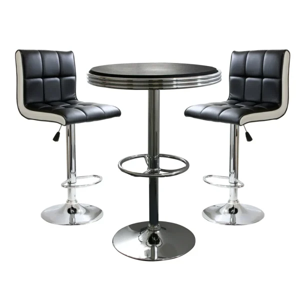 AmeriHome 3-Piece Contemporary Two-Tone Bar Set (BSSET19)