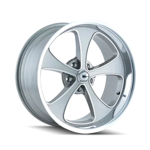 Ridler 645 Gloss Grey w/ Machined Face and Polished Lip Wheels