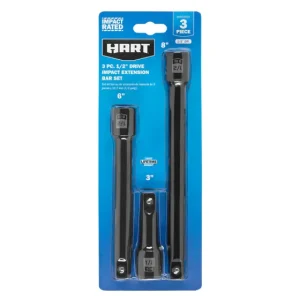 3 PC. 1/2″ Drive Impact Extension Bar Set - view 3