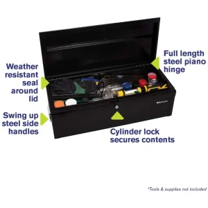 Montezuma MKDB36B 36″ Steel Lockable Utility Box and Portable Tool Storage - view 2