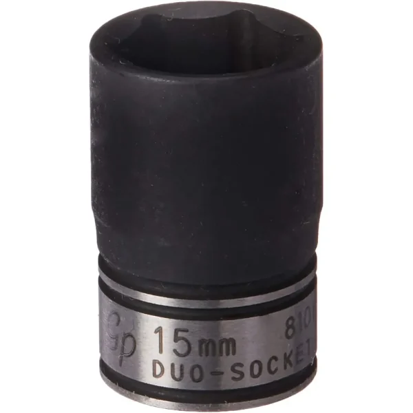 Grey Pneumatic 1/4″ Drive x 15mm Standard Duo-Socket – 6pt (89015M)