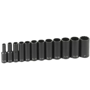 Grey Pneumatic 3/8″ Drive 12 Piece Deep Set – 12 Point (1202D) - view 2