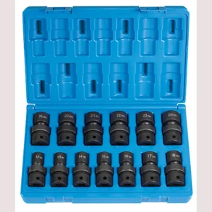 Grey Pneumatic 1/2″ Dr. 13pc Standard Length Metric Univ. Set (1313UM)