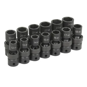 Grey Pneumatic 1/2″ Dr. 13pc Standard Length Metric Univ. Set (1313UM) - view 2