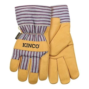 Kinco 1927-L Men’s Lined Grain Pigskin Gloves, Heat Keep Lining, Large, Golden - view 2