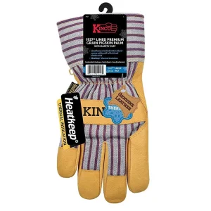 Kinco 1927-L Men’s Lined Grain Pigskin Gloves, Heat Keep Lining, Large, Golden - view 3