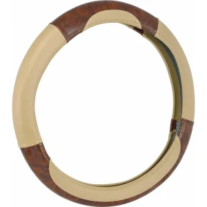 Bell Automotive 22-1-97006-9 Universal Deluxe Burl Wood Steering Wheel Cover Tan