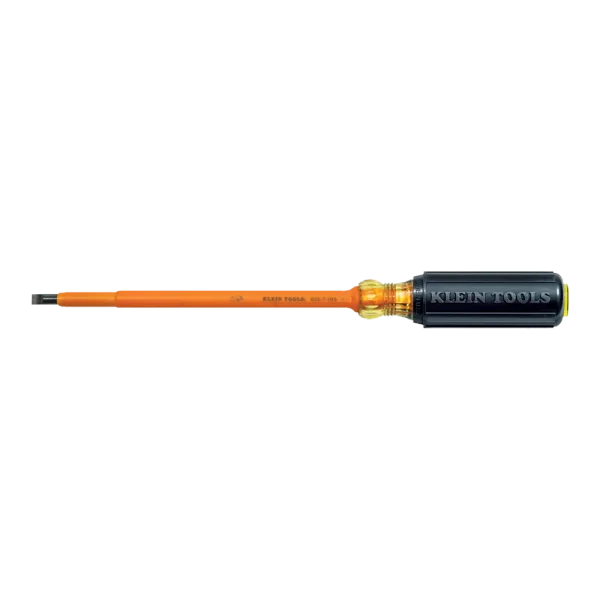Klein Tools 605-7-INS Insulated 1/4-Inch Cabinet Tip Screwdriver, 7-Inch
