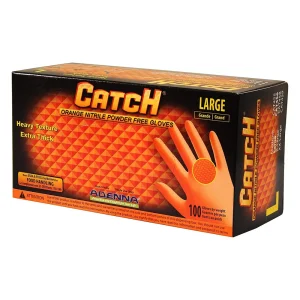 Adenna Catch 8 mil Nitrile Gloves (Orange, Large) – Box of 100 (CAT456)