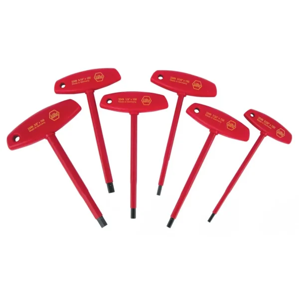 Wiha Insulated T-Handle Hex Inch Set, 6-Piece (33490)