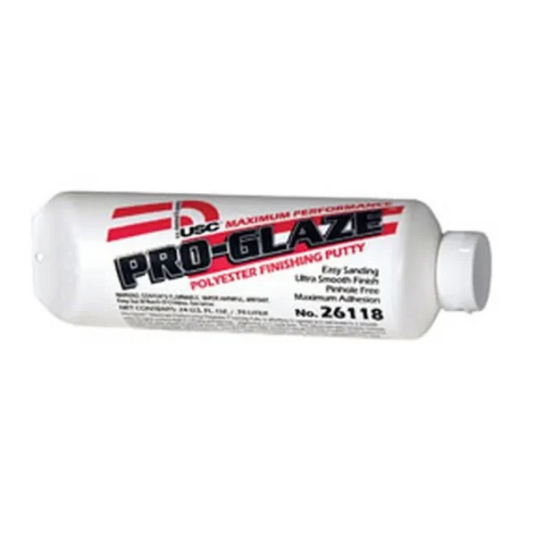 US Chemical And Plastics 24Oz Pro-Glaze Aqua Polyester Finishing Putty (26118) with Hardener