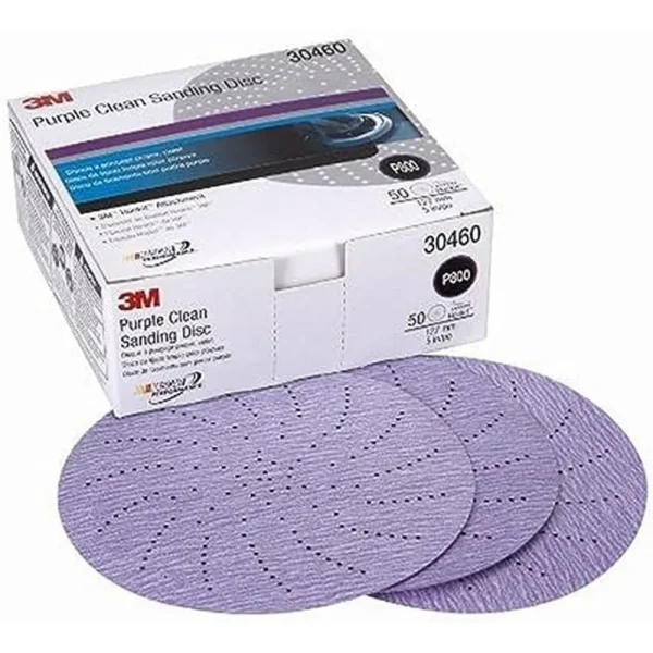 3M 5″ P800 Hookit Purple Clean Sanding Abrasive Disc (30460)