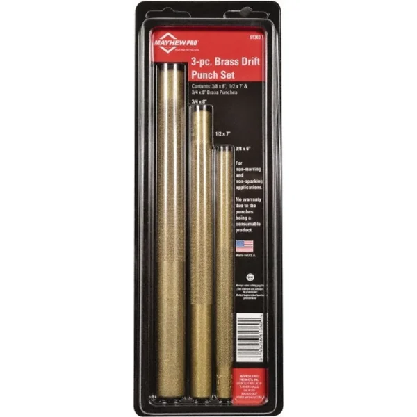 Mayhew Tools 61360 Brass Drift Punch Set, 3 Pieces