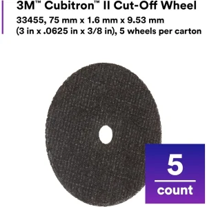 3M 3″ X .0625″ X 3/8″ Cubitron II Cut-Off Wheel (33455) - view 3