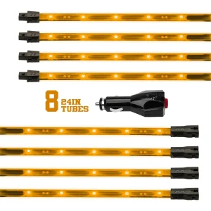 XKGLOW Underglow LED Accent Light Kit – 8pc 24″ Strip Single Color