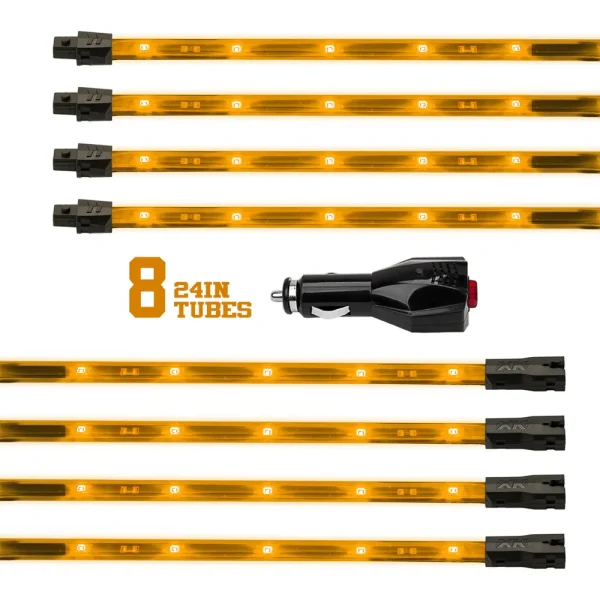 XKGLOW Underglow LED Accent Light Kit – 8pc 24″ Strip Single Color