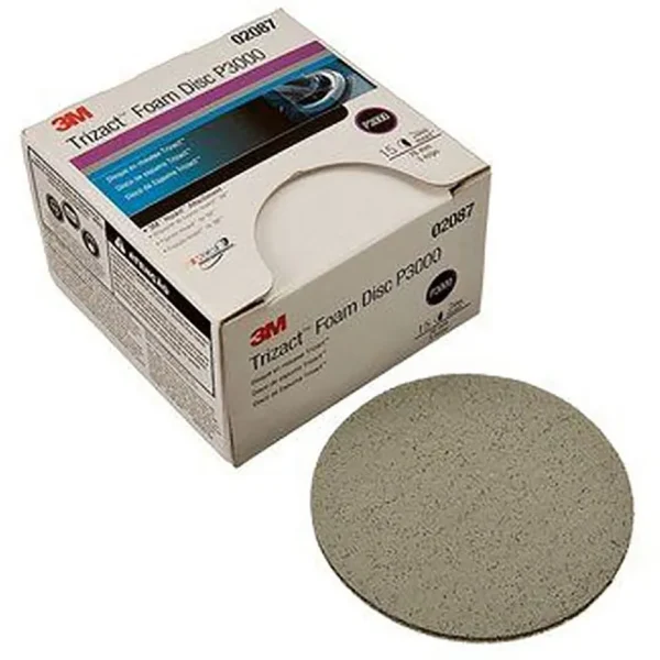 3M Trizact Hookit 3″ Foam Discs P3000 Grit – 02087