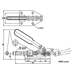 HHIP PUSH & PULL FLANGED BASE TOGGLE CLAMP WITH 400 LBS HOLDING CAPACITY (3900-0397) - view 2