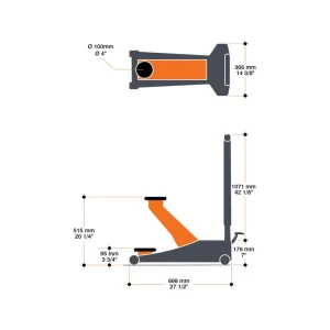 Martins Industries 3-Ton Lifting Capacity Professional Floor Jack (MFJ-P3T) - view 4
