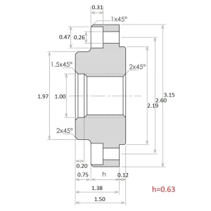 HHIP 3″ 3-JAW CHUCk 1-8 THREADED BACKPLATE (3900-3110) - view 2