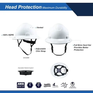 General Electric Full Brim Safety Helmet Vented (GH328W, GH328B, GH328CB, GH328Y) - view 3