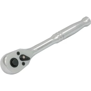 Dynamic Tools 1/4″ Drive 45 Tooth Quick Release Ratchet, Chrome Finish, 5″ Long (D001301)