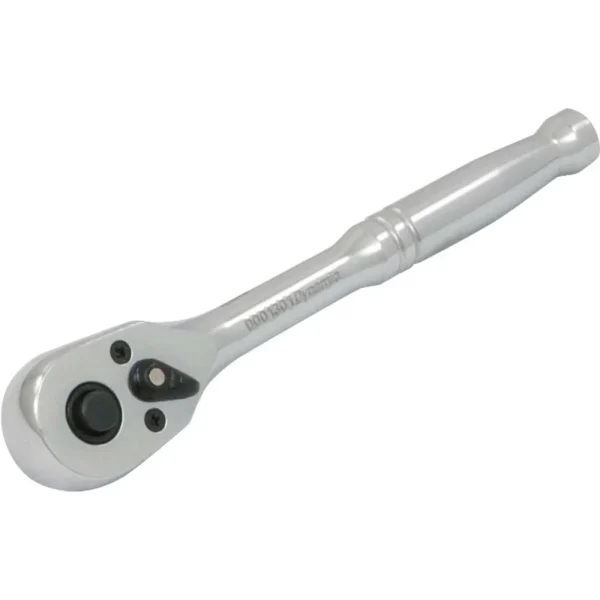 Dynamic Tools 1/4″ Drive 45 Tooth Quick Release Ratchet, Chrome Finish, 5″ Long (D001301)