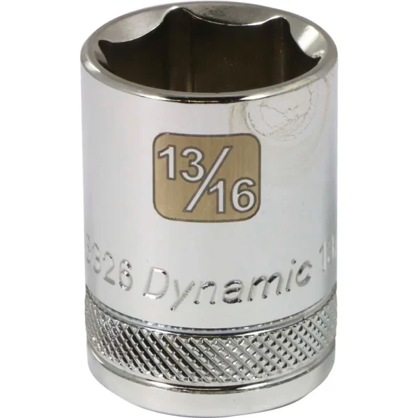 Dynamic Tools 1/2″ Drive 6 Point SAE, 13/16″ Standard Length, Chrome Finish Socket (D016326)