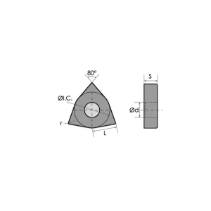 HHIP WNMG-432-EF TiCNAL COATED CARBIDE INSERT (6039-5432) - view 3