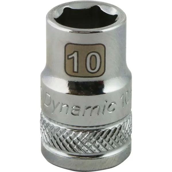 Dynamic Tools 3/8″ Drive 6 Point Metric, 10mm Standard Length, Chrome Finish Socket (D008010)