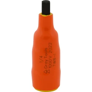 Gray Tools 1/4″ X 3/8″ Drive Standard Length Hex Head, 1000V Insulated Socket (TW8-I)