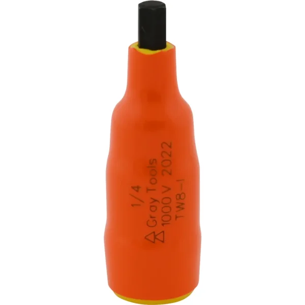 Gray Tools 1/4″ X 3/8″ Drive Standard Length Hex Head, 1000V Insulated Socket (TW8-I)