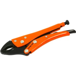 Grip-on 7″ Locking Pliers, 1-7/8″ Jaw Opening, Curved Jaws (111-07F)