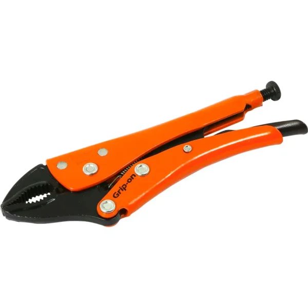 Grip-on 7″ Locking Pliers, 1-7/8″ Jaw Opening, Curved Jaws (111-07F)