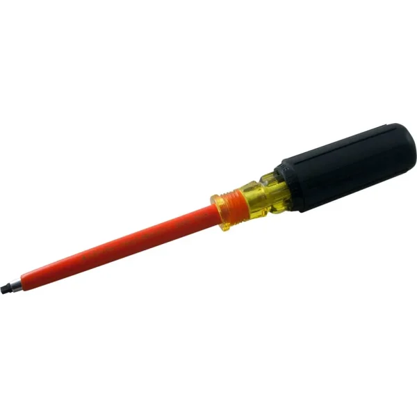 Gray Tools No. 1 Extra Long, Square Recess Screwdriver, 6-1/4″ Blade, 1000V Insulated (RB221-I)