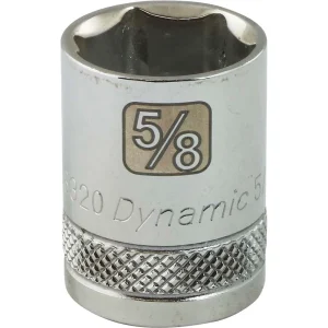 Dynamic Tools 3/8″ Drive 6 Point SAE, 5/8″ Standard Length, Chrome Finish Socket (D008320)