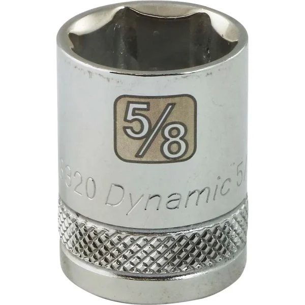 Dynamic Tools 3/8″ Drive 6 Point SAE, 5/8″ Standard Length, Chrome Finish Socket (D008320)