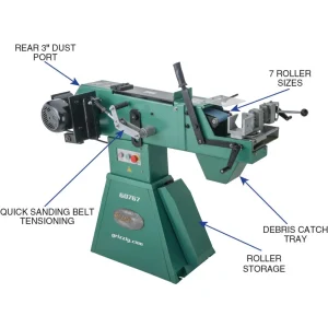 Grizzly Industrial 4″ x 79″ Abrasive Tube Notcher (G0767) - view 3
