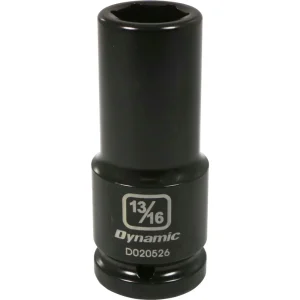 Dynamic Tools 3/4″ Drive 6 Point SAE, 13/16″ Deep Length, Impact Socket (D020526)