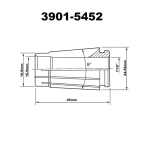 HHIP PRO-SERIES 7/16″ SK16 LYNDEX STYLE COLLET (3901-5452) - view 3