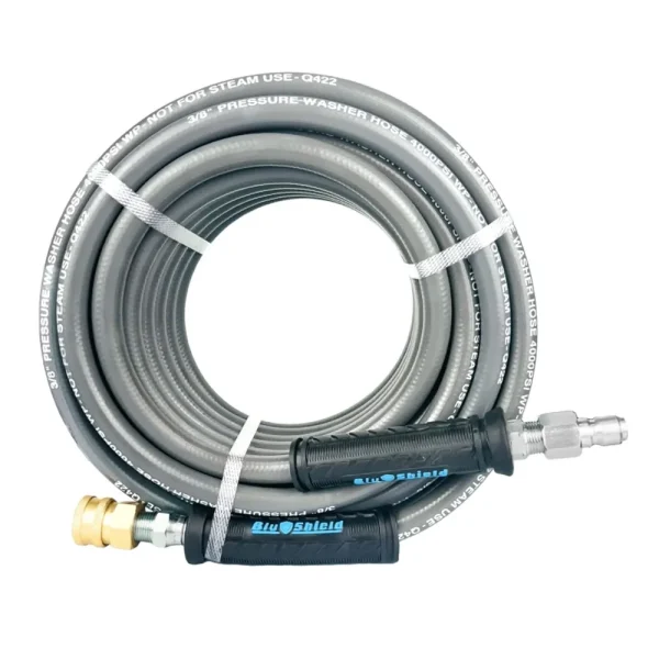 BluShield Single Wire Pressure Washing Hose, 3/8″, 4K PSI (PWSW38-CP)