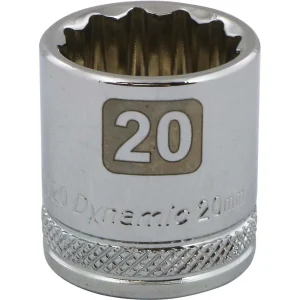 Dynamic Tools 3/8″ Drive 12 Point Metric, 20mm Standard Length, Chrome Finish Socket (D009120)