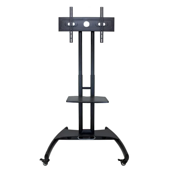 Luxor Workspaces Adj. Height Led/Lcd Panel Cart, Shelf, Gray (FP2500)