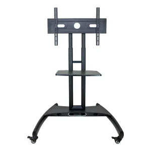 Luxor Workspaces Adj. Height Led/Lcd Panel Cart, Shelf, Gray (FP2500) - view 2