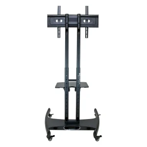 Luxor Workspaces Adj. Height Led/Lcd Panel Cart, Shelf, Gray (FP2500) - view 3